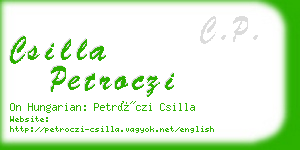 csilla petroczi business card